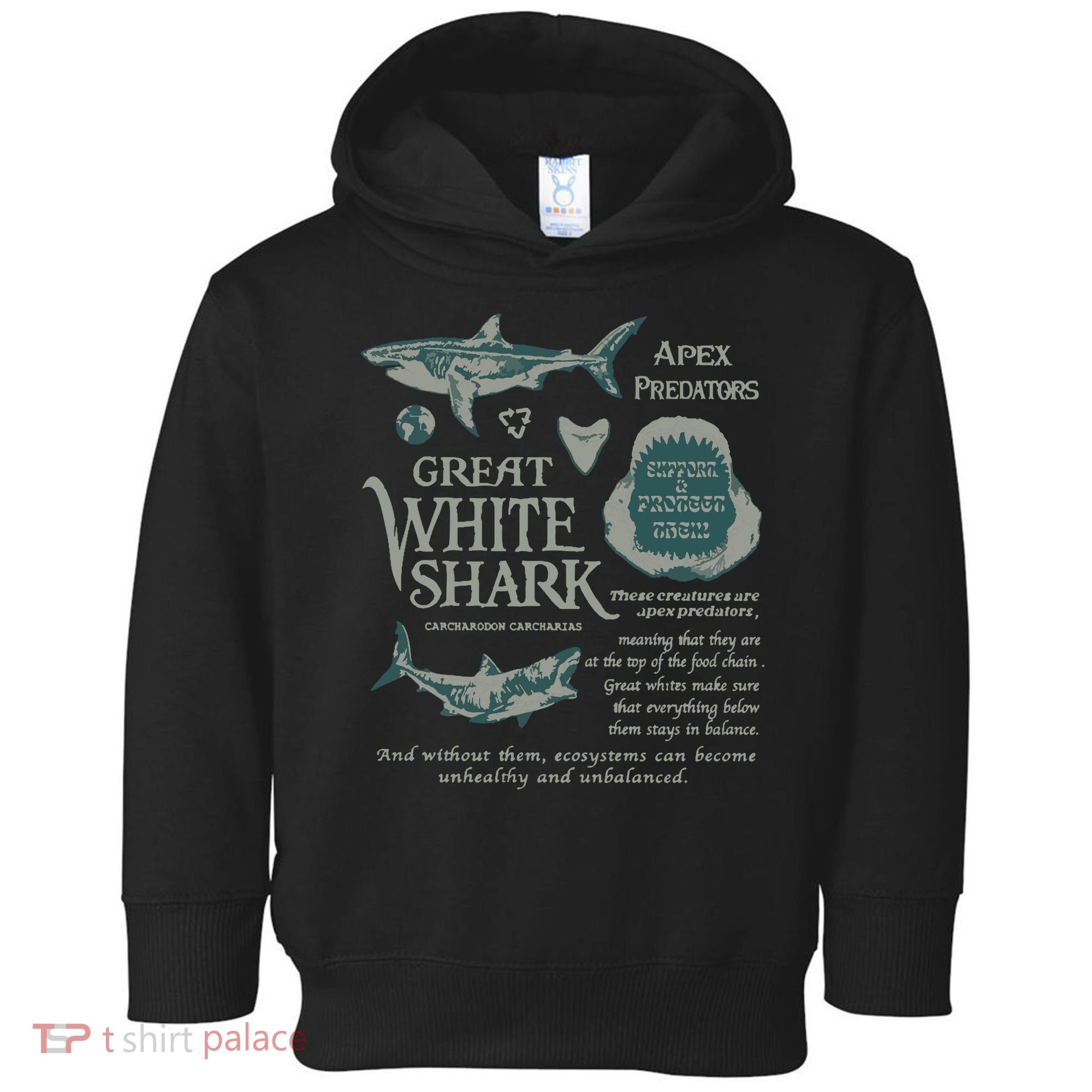 90S Great White Shark Toddler Hoodie
