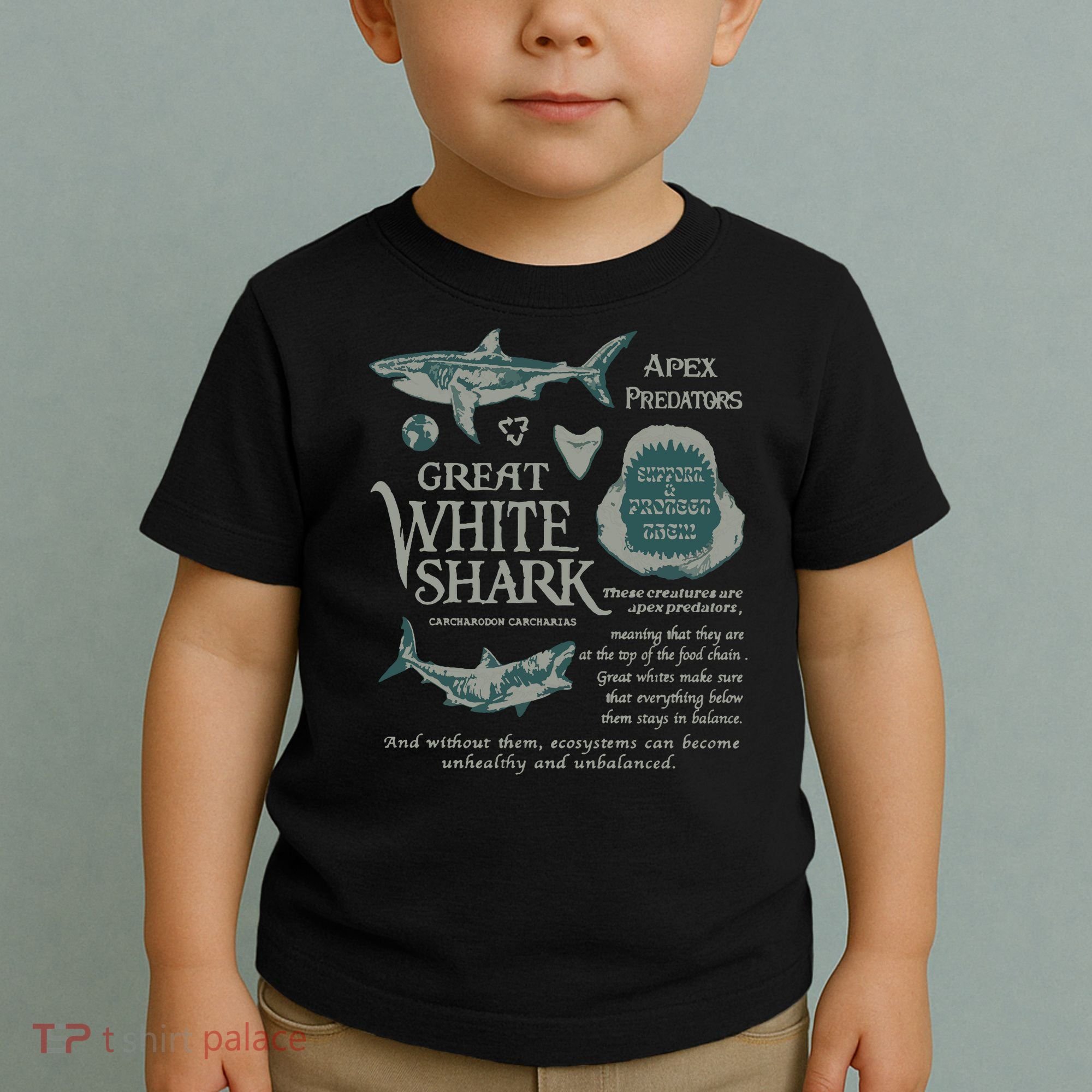 90S Great White Shark Toddler T-Shirt