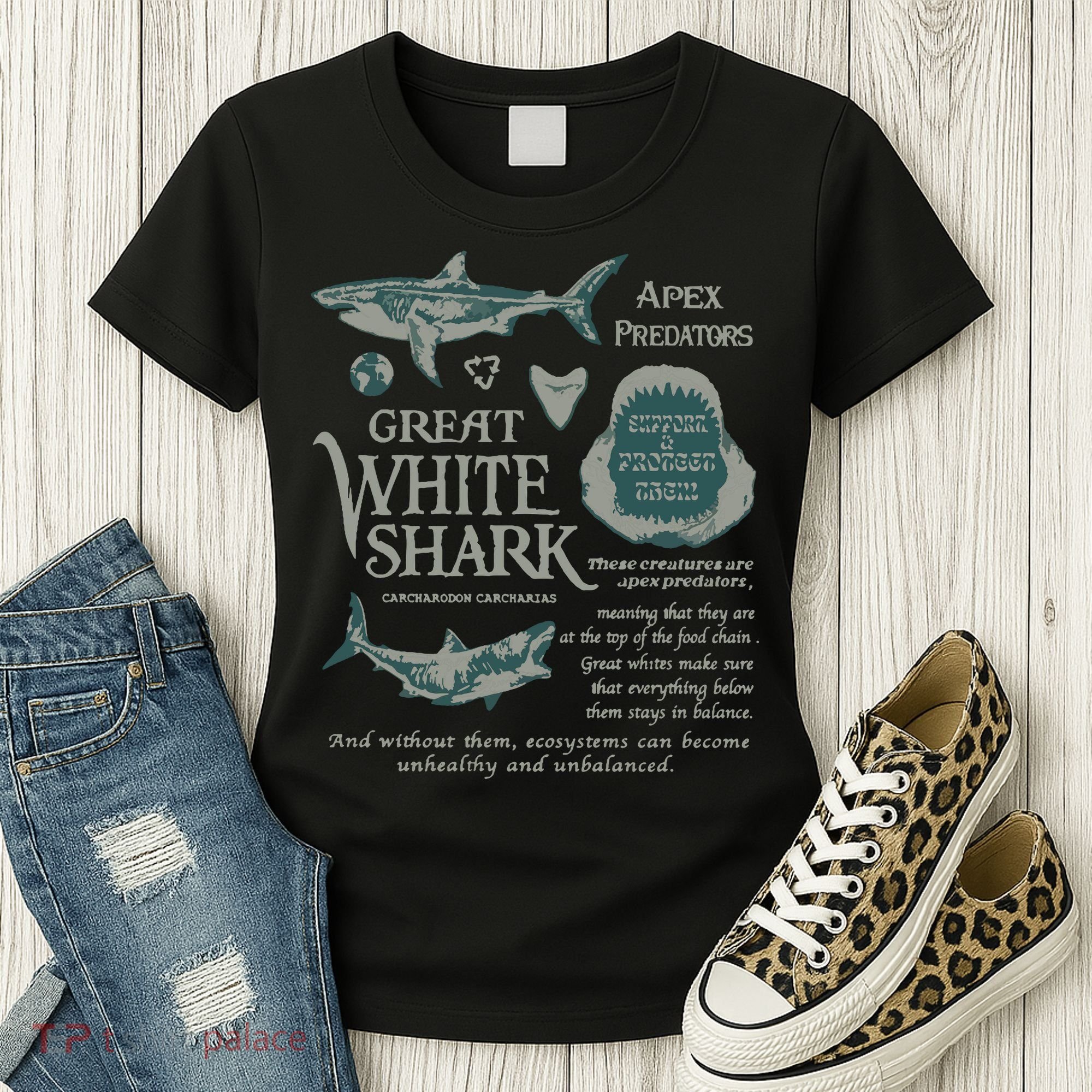 90S Great White Shark Women's T-Shirt