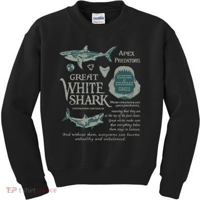 90S Great White Shark Kids Sweatshirt