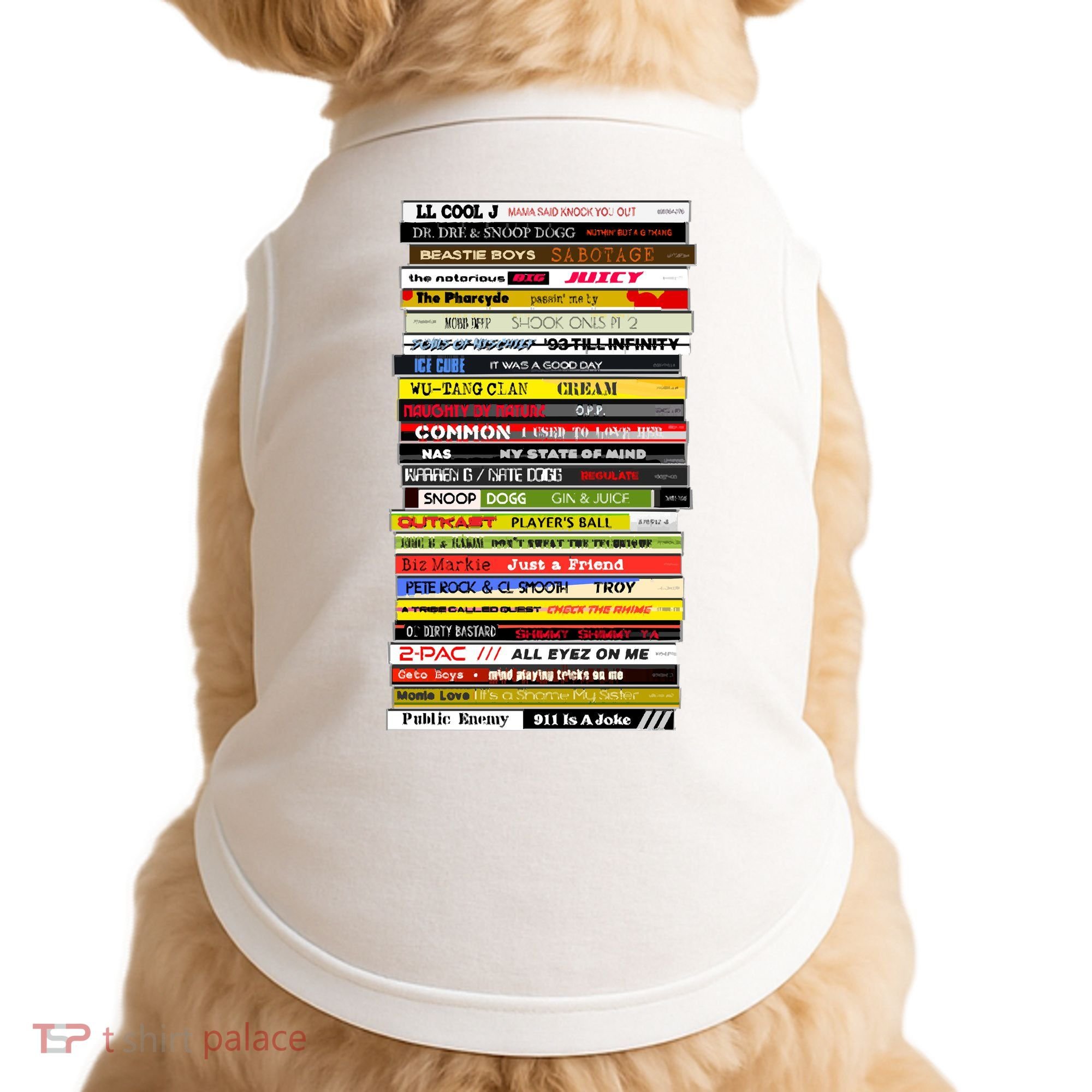 90s Hip Hop Cd Stack Doggie Tank