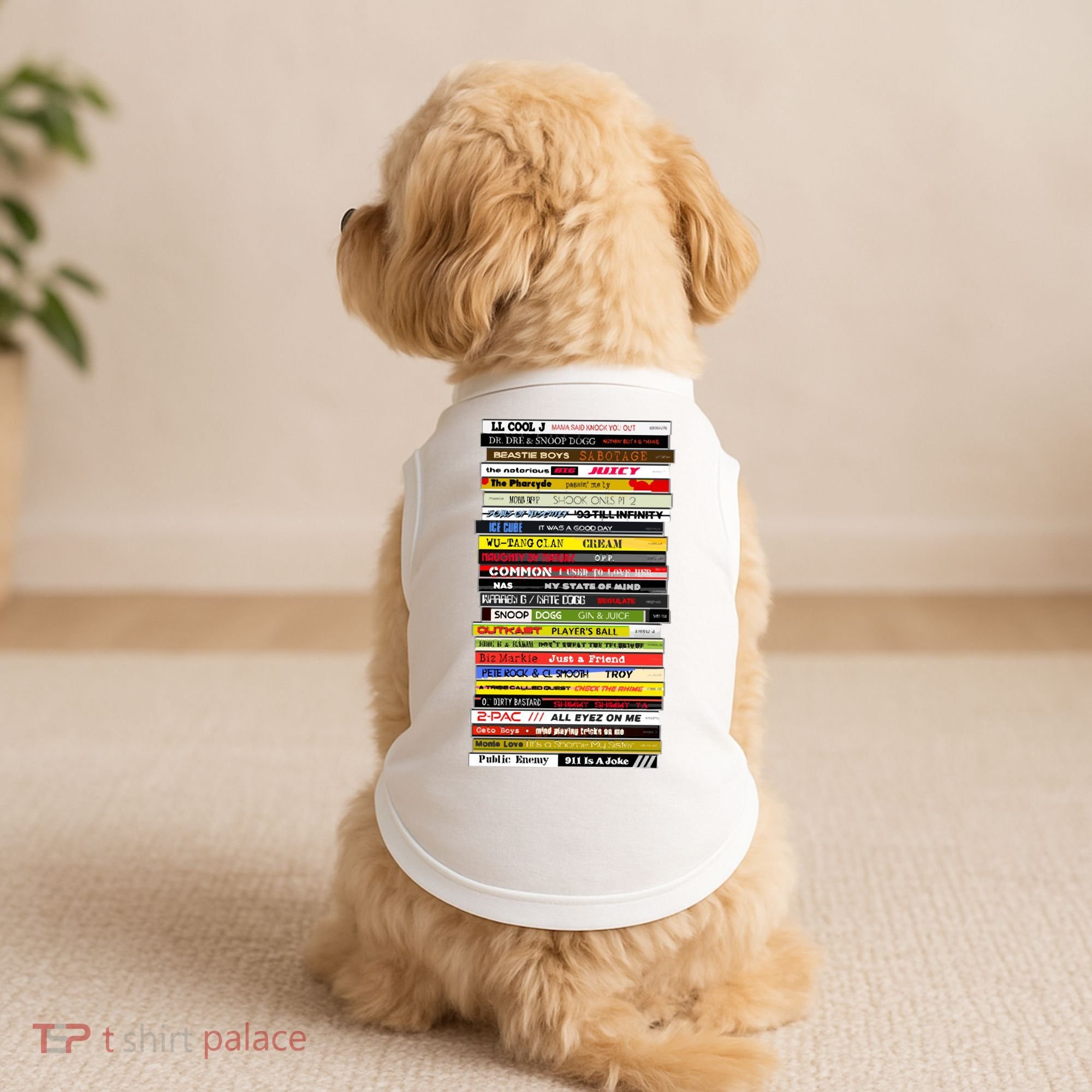 90s Hip Hop Cd Stack Doggie Tank