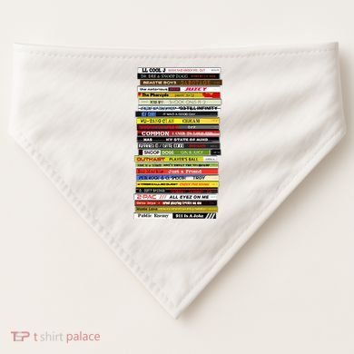 90s Hip Hop Cd Stack USA-Made Doggie Bandana