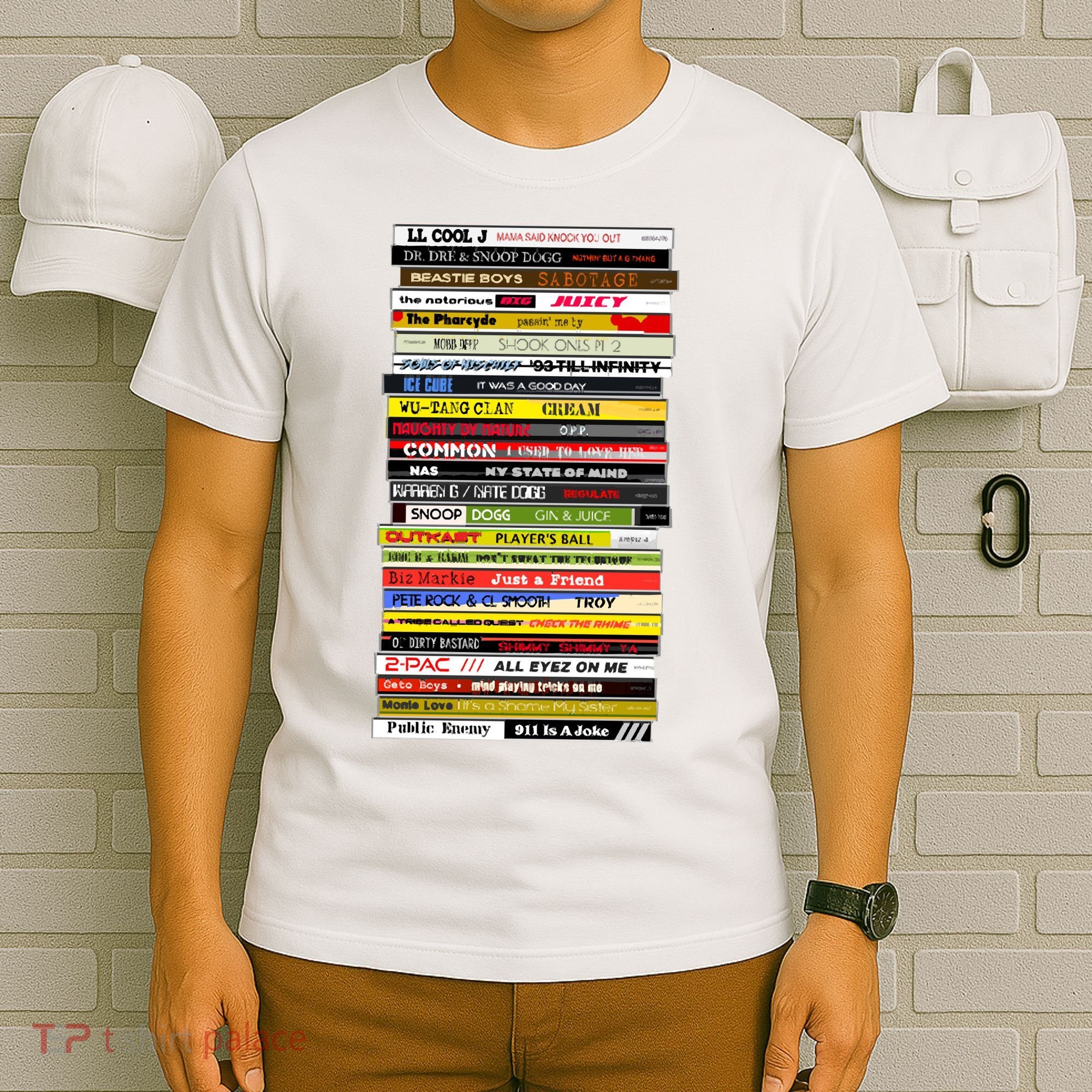 90s Hip Hop Cd Stack T-Shirt