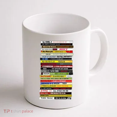90s Hip Hop Cd Stack Coffee Mug back
