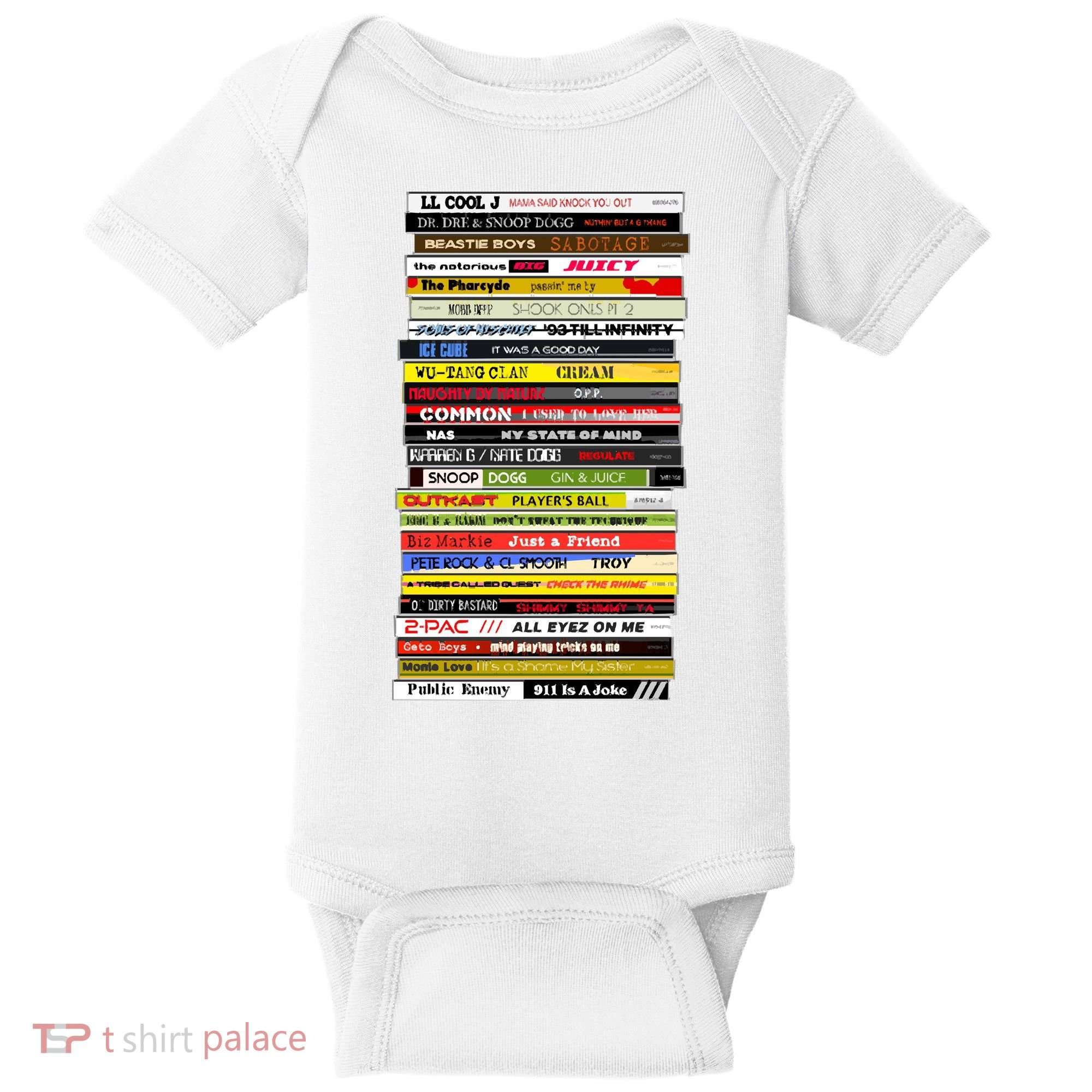90s Hip Hop Cd Stack Baby Bodysuit