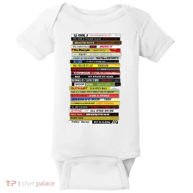 90s Hip Hop Cd Stack Baby Bodysuit