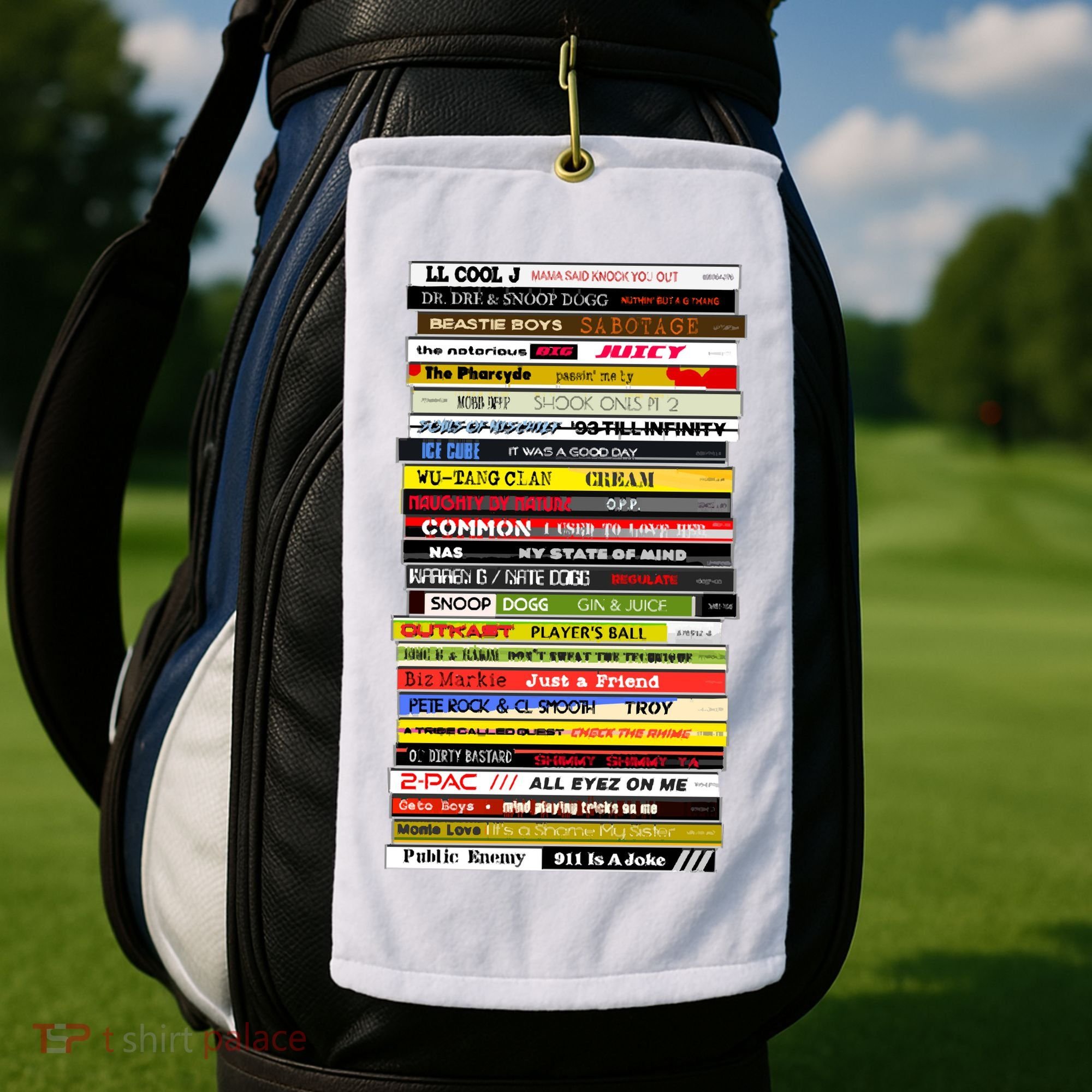 90s Hip Hop Cd Stack Golf Towel