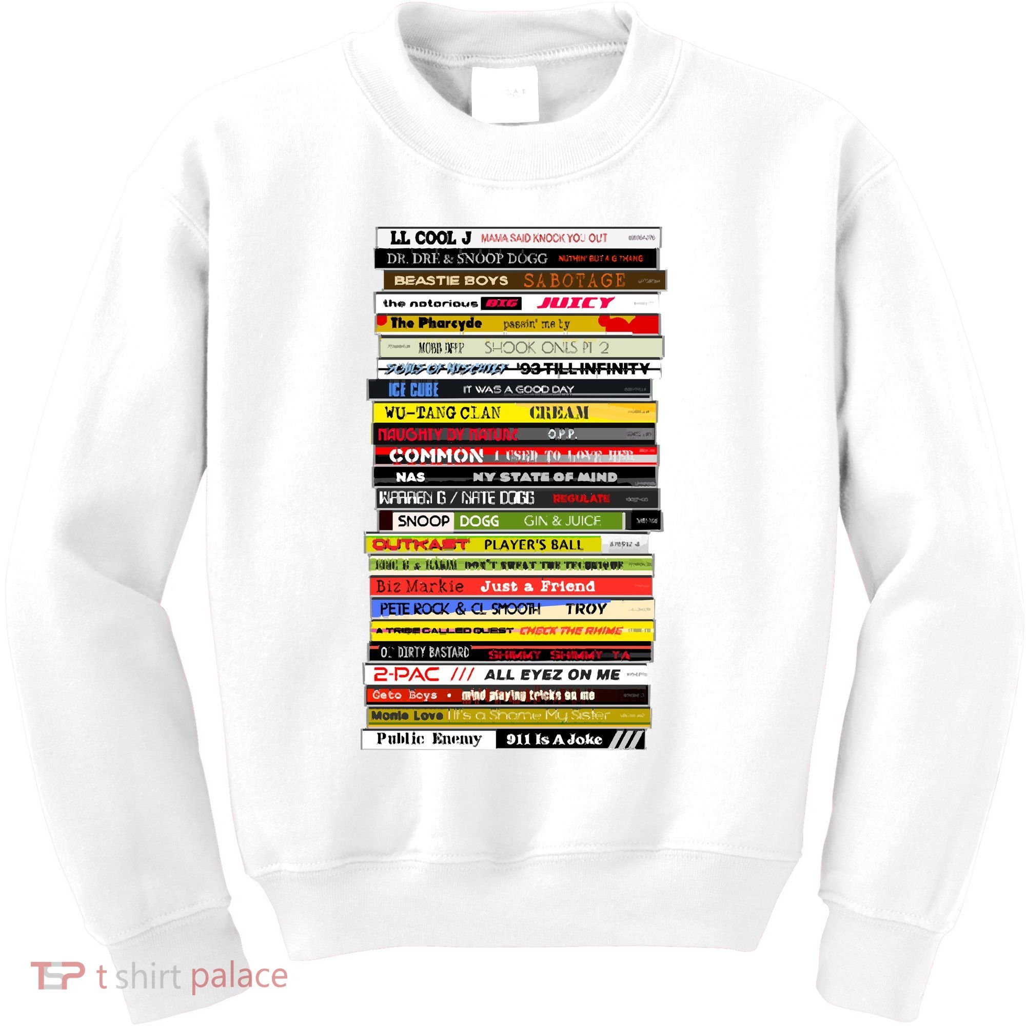 90s Hip Hop Cd Stack Kids Sweatshirt
