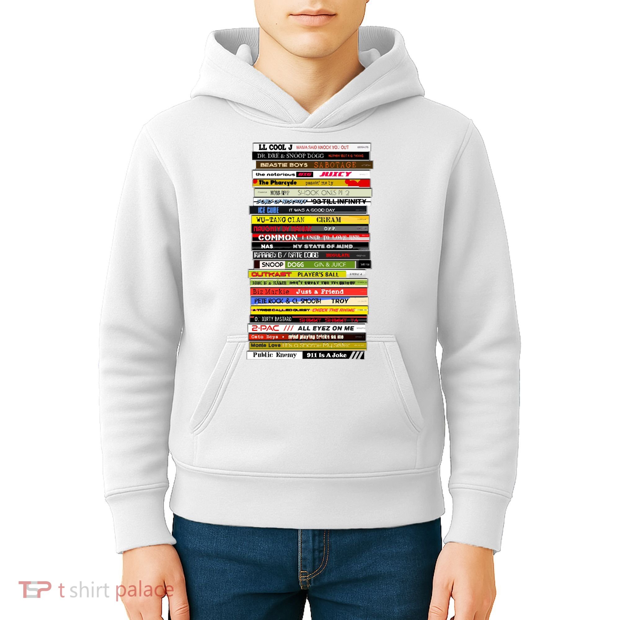 90s Hip Hop Cd Stack Kids Hoodie