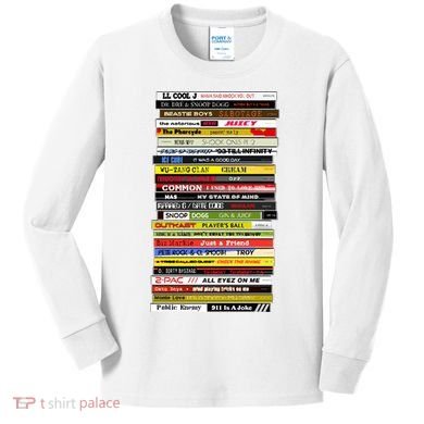 90s Hip Hop Cd Stack Kids Long Sleeve Shirt