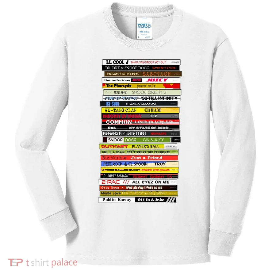 90s Hip Hop Cd Stack Kids Long Sleeve Shirt