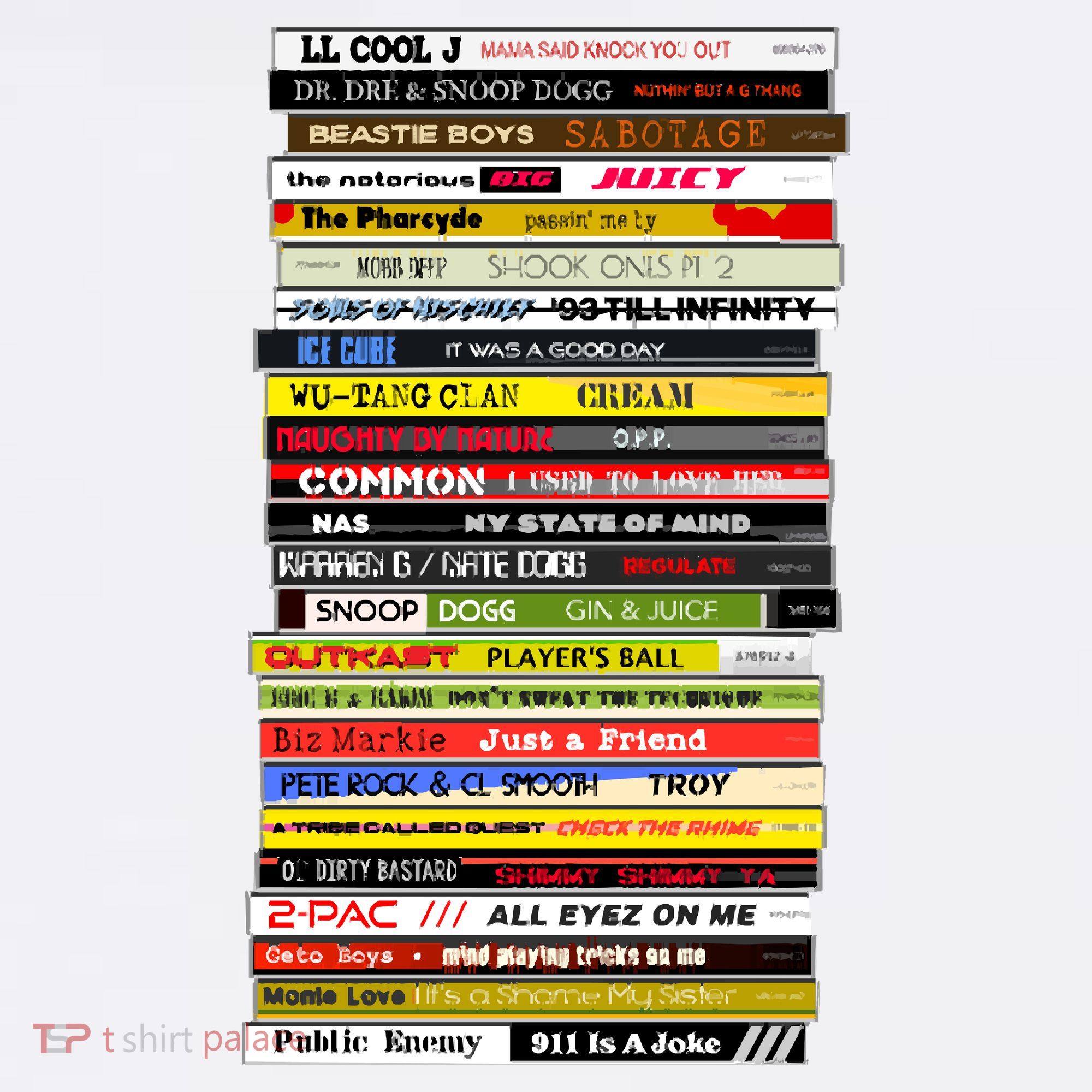 90s Hip Hop Cd Stack Kids Long Sleeve Shirt