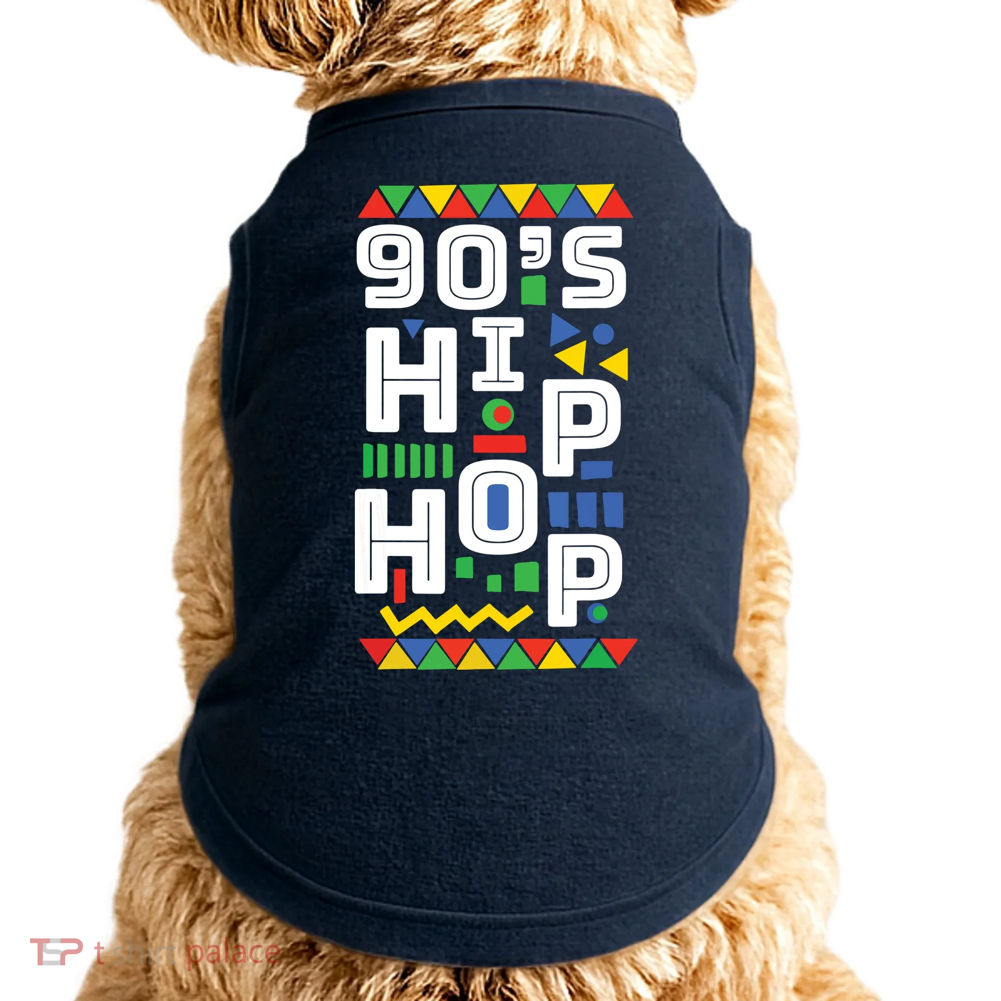 90s Hip Hop Vibes Retro Pattern Doggie Tank