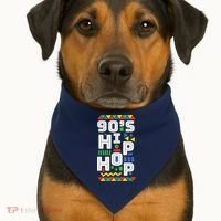 90s Hip Hop Vibes Retro Pattern USA-Made Doggie Bandana thumb 1