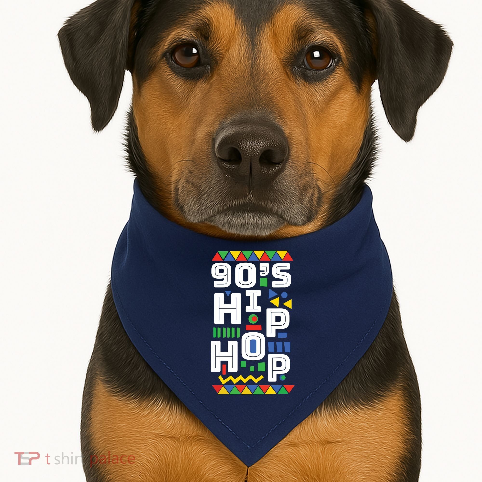 90s Hip Hop Vibes Retro Pattern USA-Made Doggie Bandana