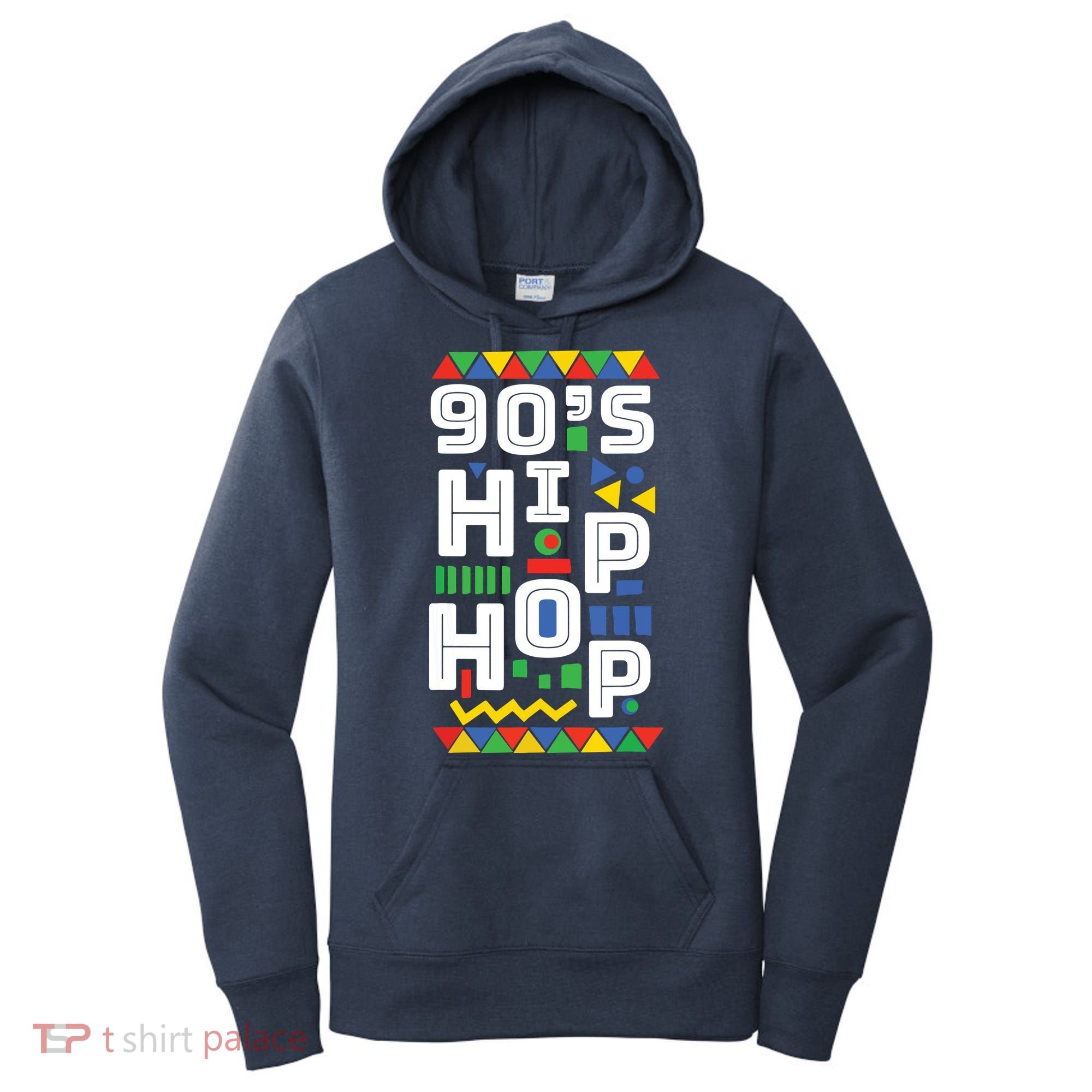 90s Hip Hop Vibes Retro Pattern Women's Hoodie