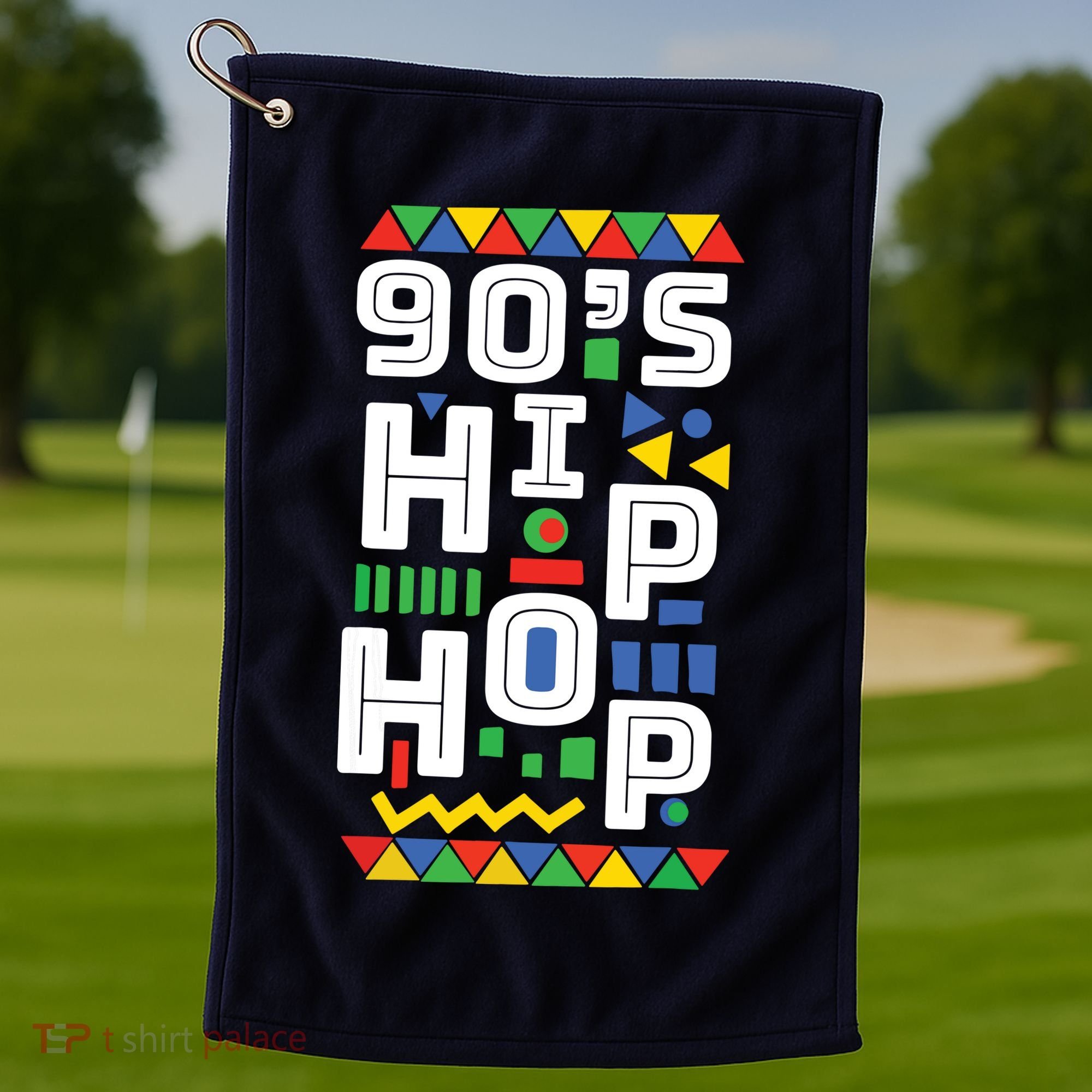 90s Hip Hop Vibes Retro Pattern Golf Towel