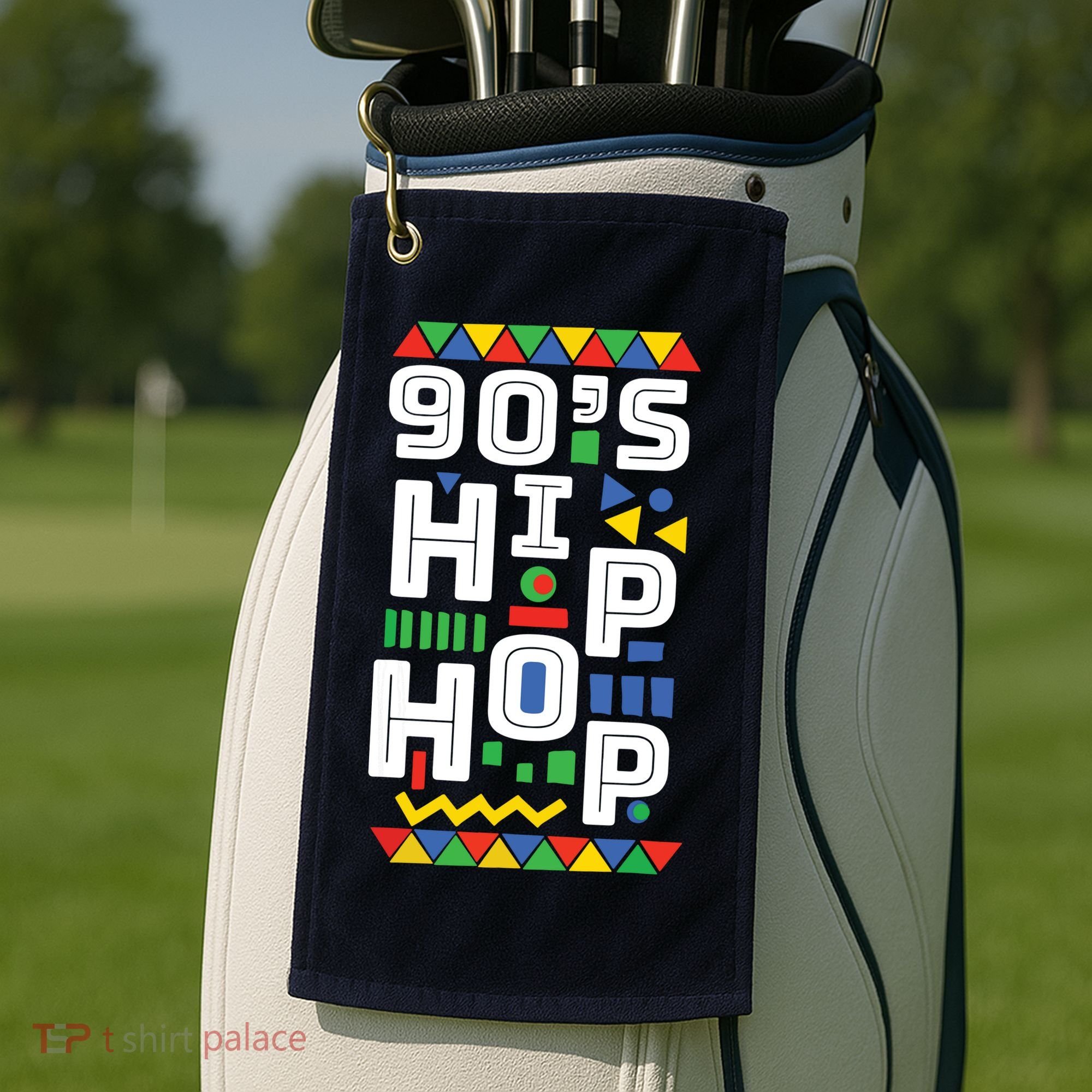 90s Hip Hop Vibes Retro Pattern Golf Towel