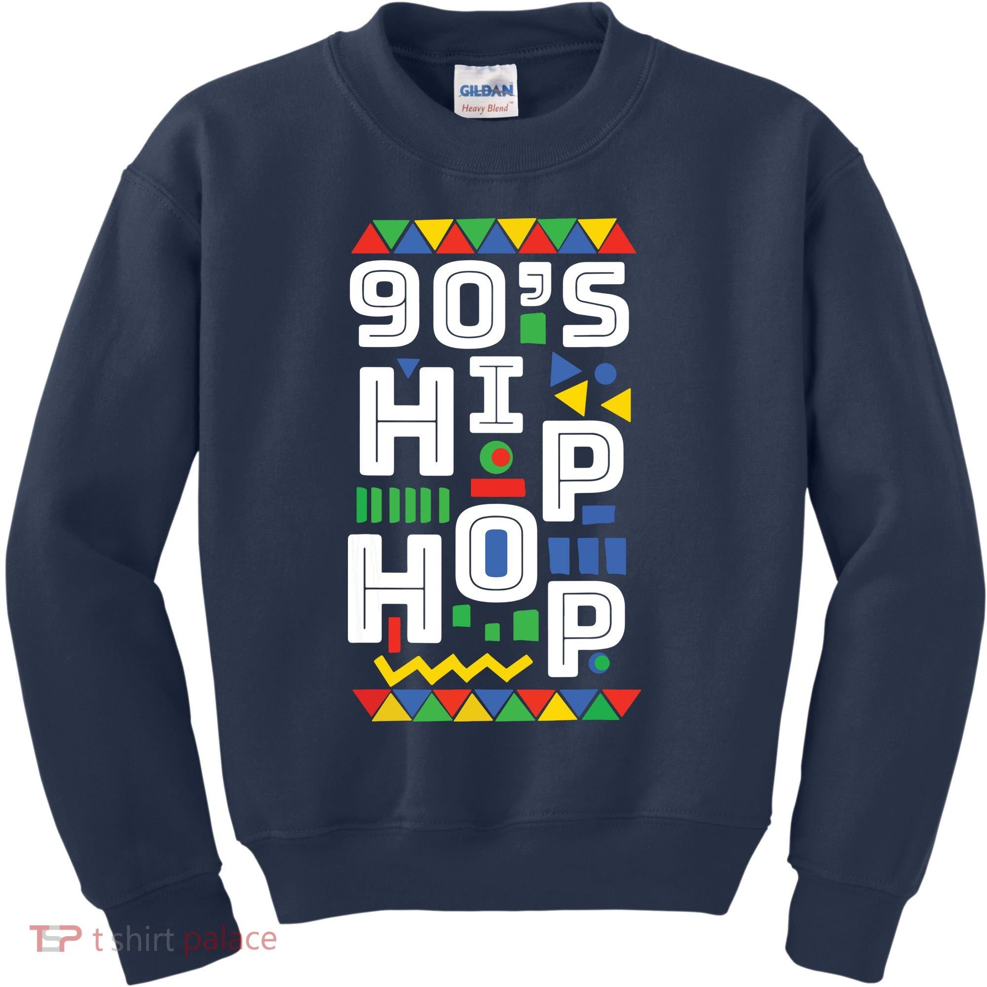 90s Hip Hop Vibes Retro Pattern Kids Sweatshirt