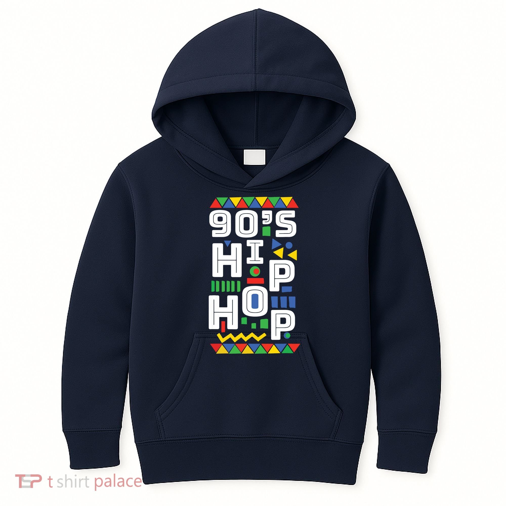 90s Hip Hop Vibes Retro Pattern Kids Hoodie