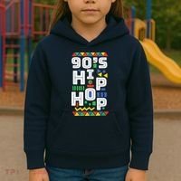 90s Hip Hop Vibes Retro Pattern Kids Hoodie thumb 3