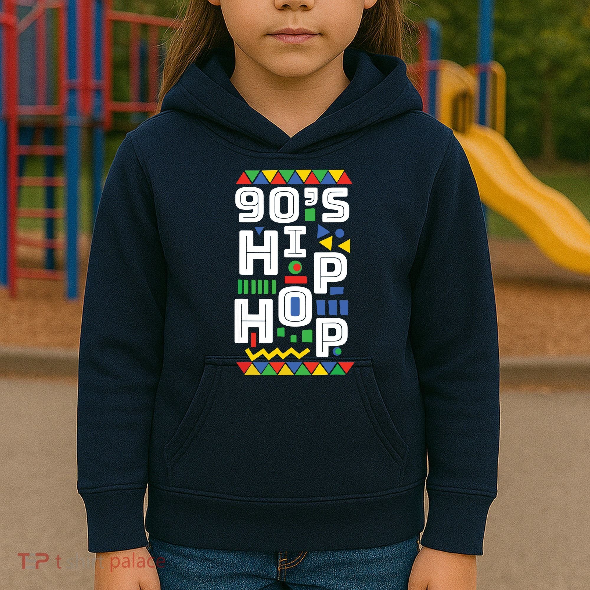 90s Hip Hop Vibes Retro Pattern Kids Hoodie
