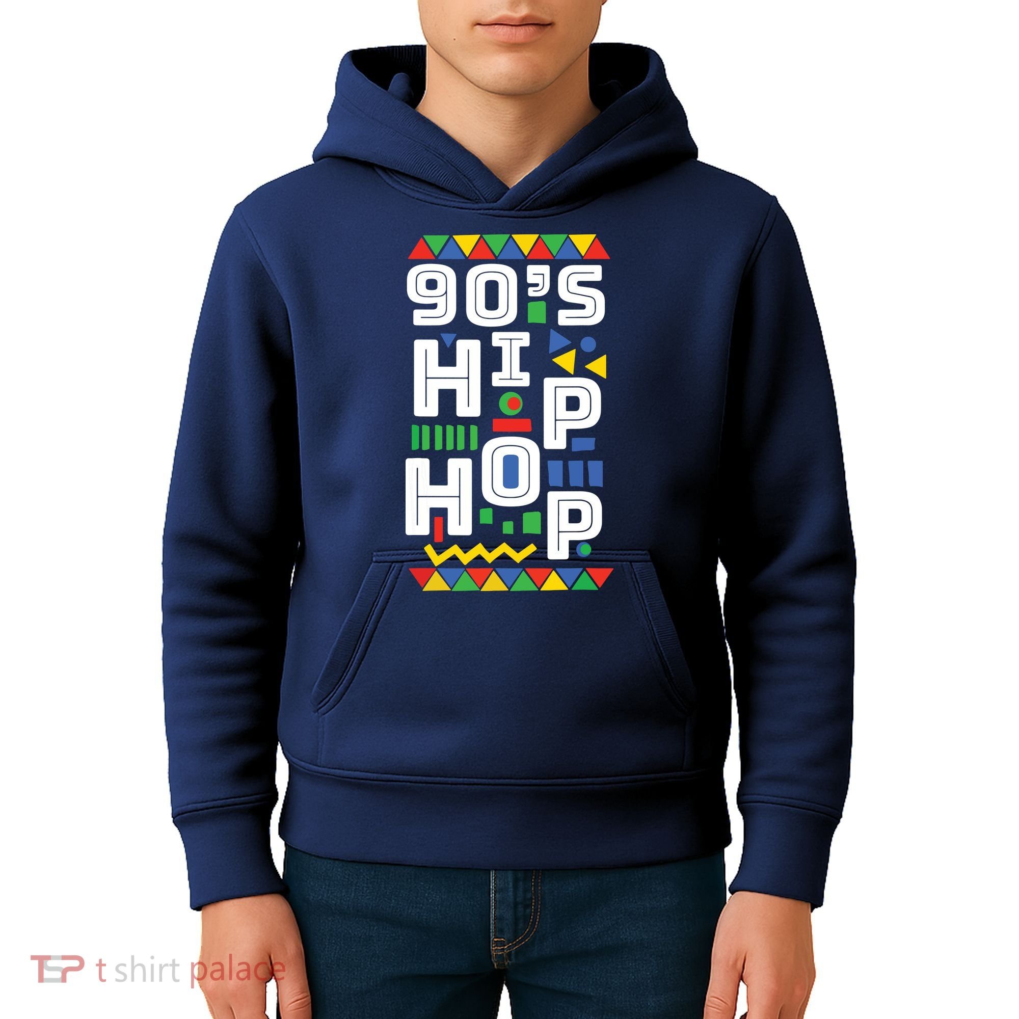 90s Hip Hop Vibes Retro Pattern Kids Hoodie