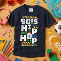 90s Hip Hop Vibes Retro Pattern Kids T-Shirt thumb 3