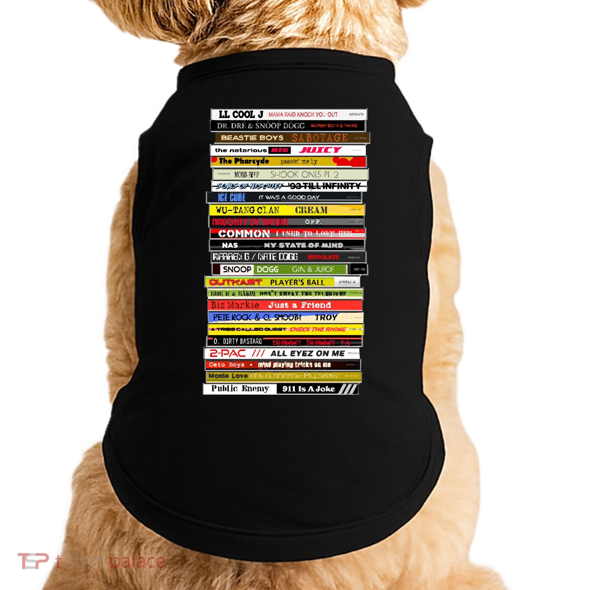 90s Hip Hop Cd Stack Doggie Tank