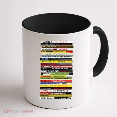 90s Hip Hop Cd Stack Coffee Mug back