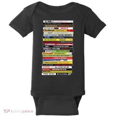 90s Hip Hop Cd Stack Baby Bodysuit