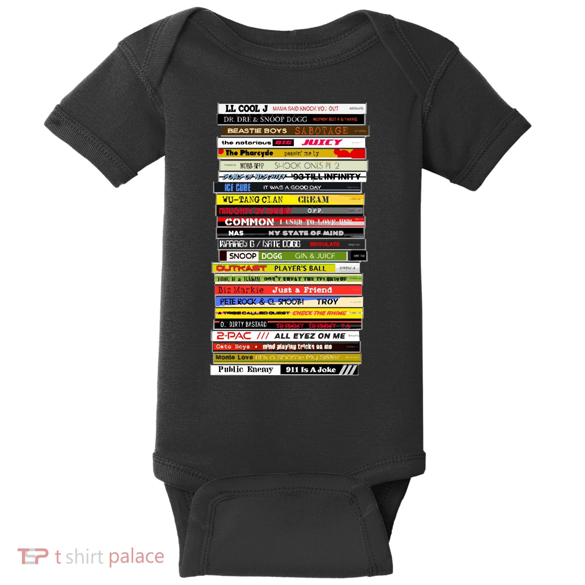 90s Hip Hop Cd Stack Baby Bodysuit