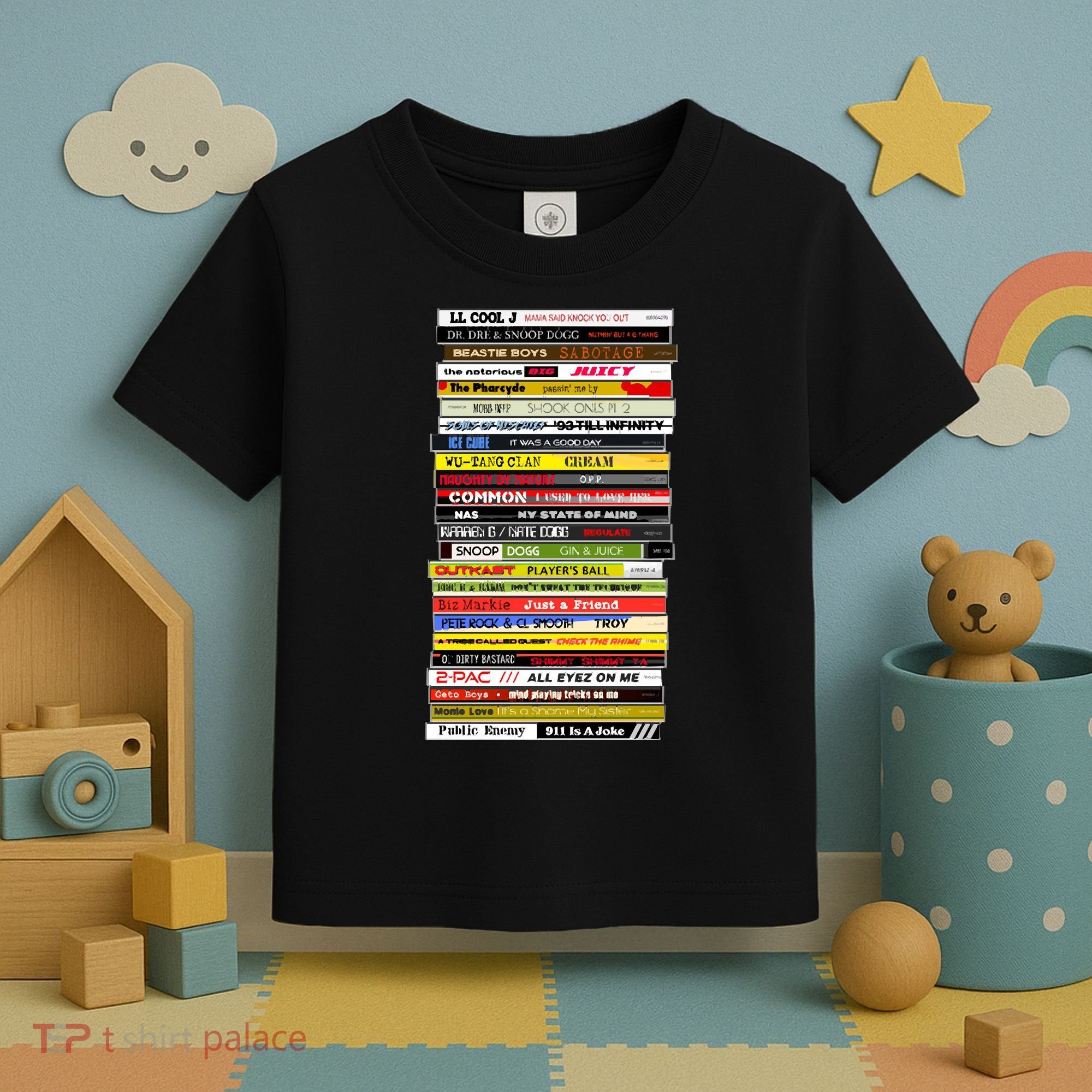 90s Hip Hop Cd Stack Toddler T-Shirt