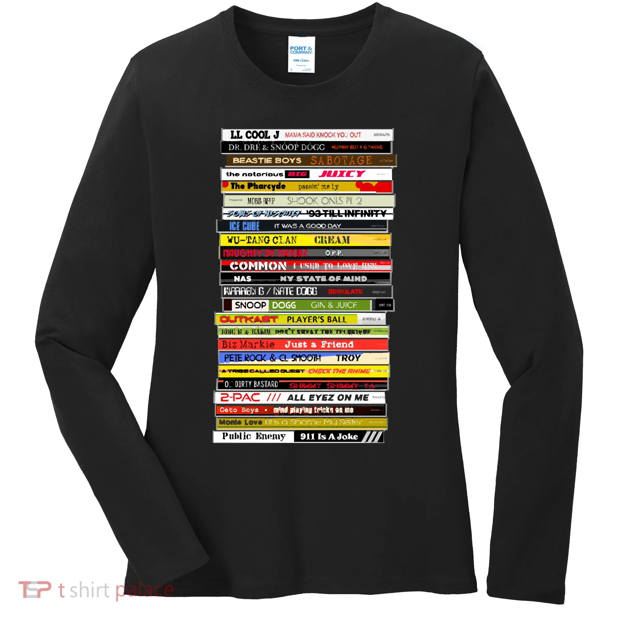 90s Hip Hop Cd Stack Women's Long Sleeve Shirt