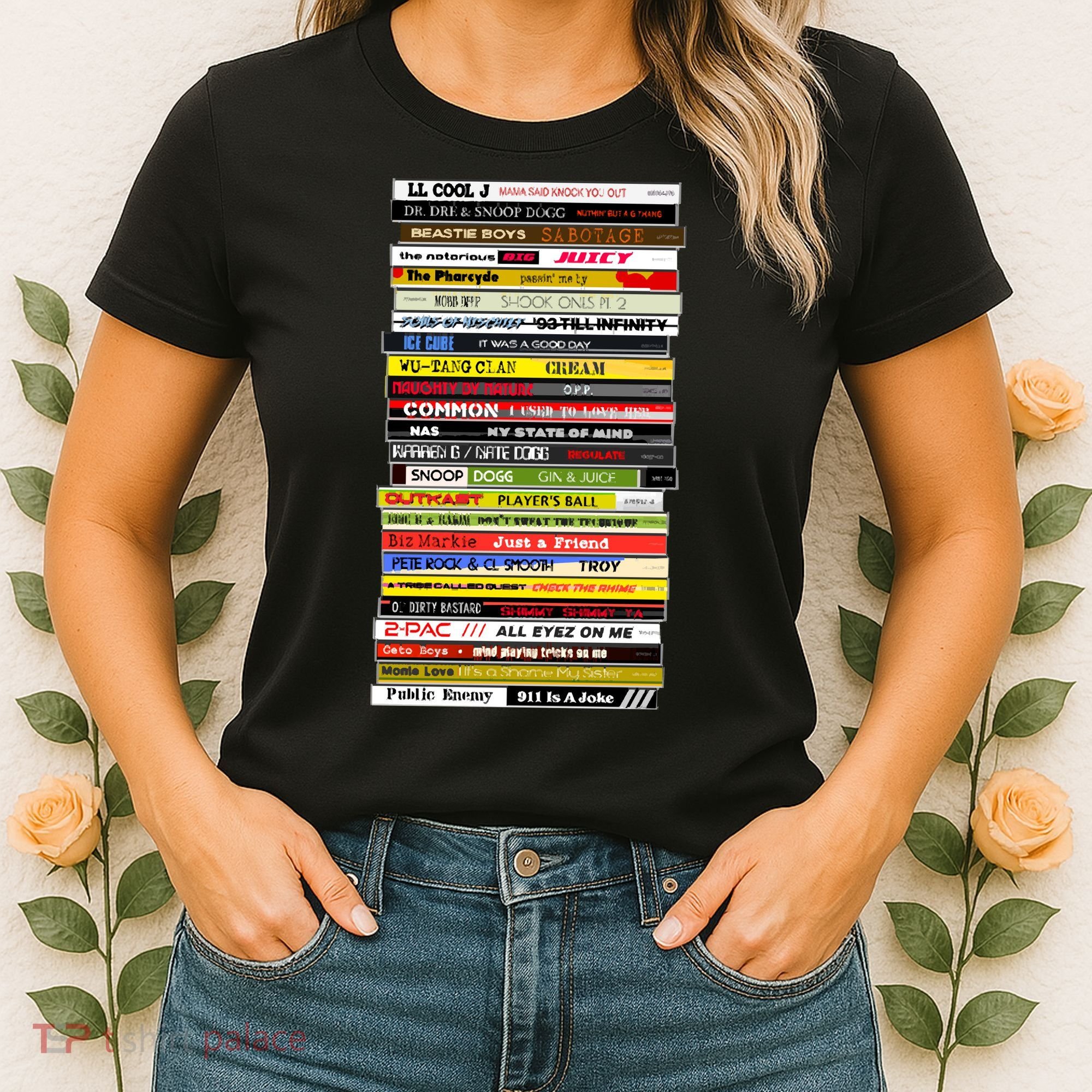 90s Hip Hop Cd Stack Women's T-Shirt