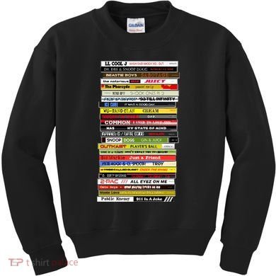 90s Hip Hop Cd Stack Kids Sweatshirt