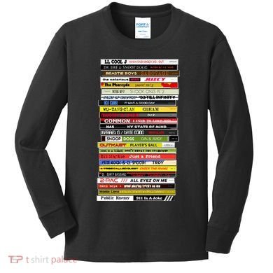 90s Hip Hop Cd Stack Kids Long Sleeve Shirt