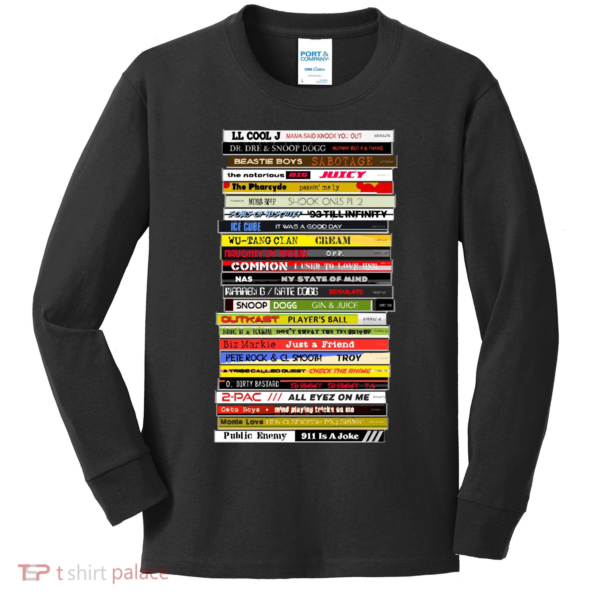 90s Hip Hop Cd Stack Kids Long Sleeve Shirt
