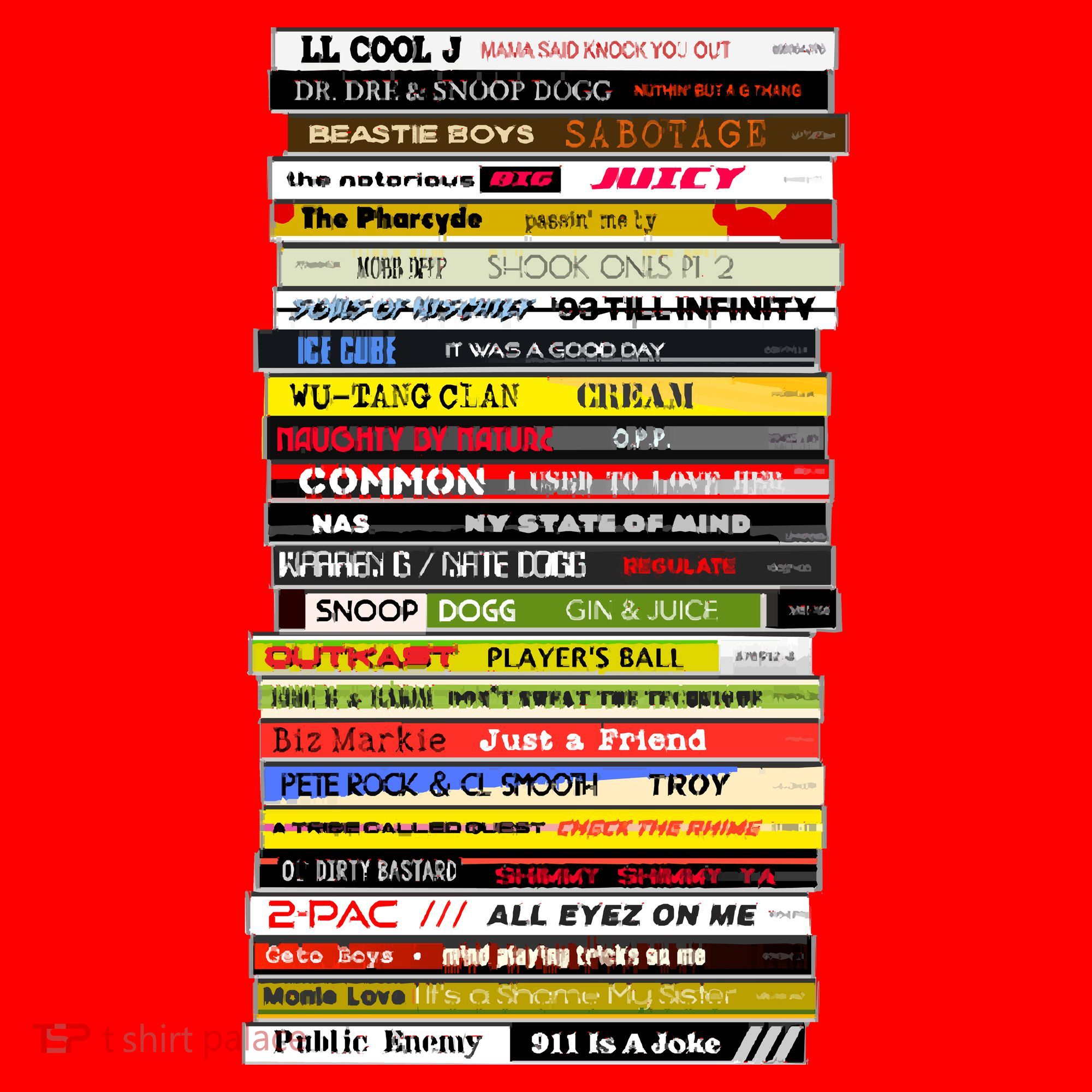 90s Hip Hop Cd Stack Santa Hat