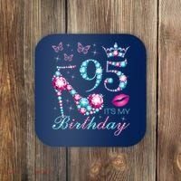 95 It'S My Birthday 95 Years Old It'S My 95th Birthday Party Coaster thumb 0