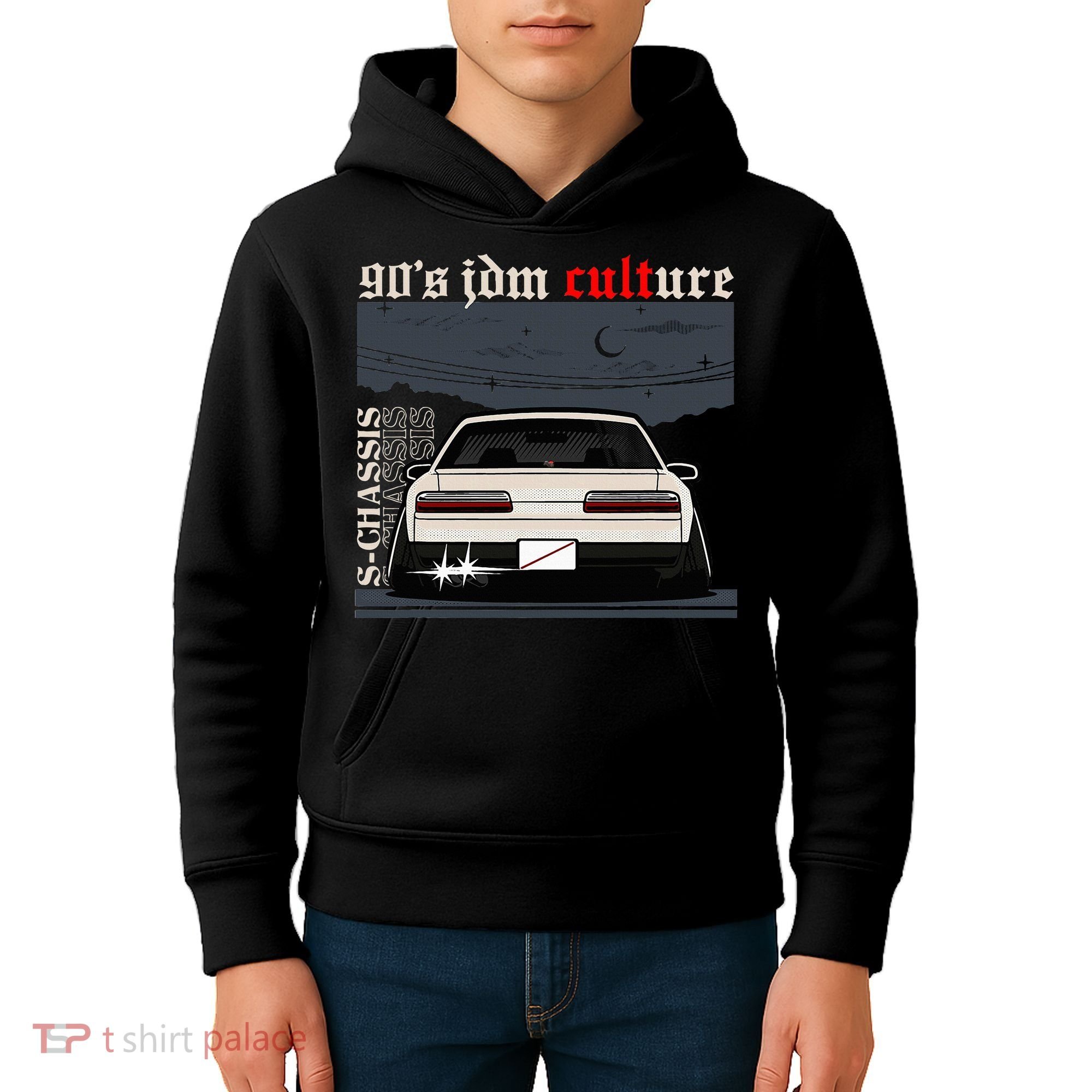90s Jdm Culture S13 Car Kids Hoodie