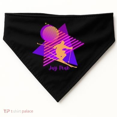 90s Jay Peak Vermont Skiing Skier Gift USA-Made Doggie Bandana