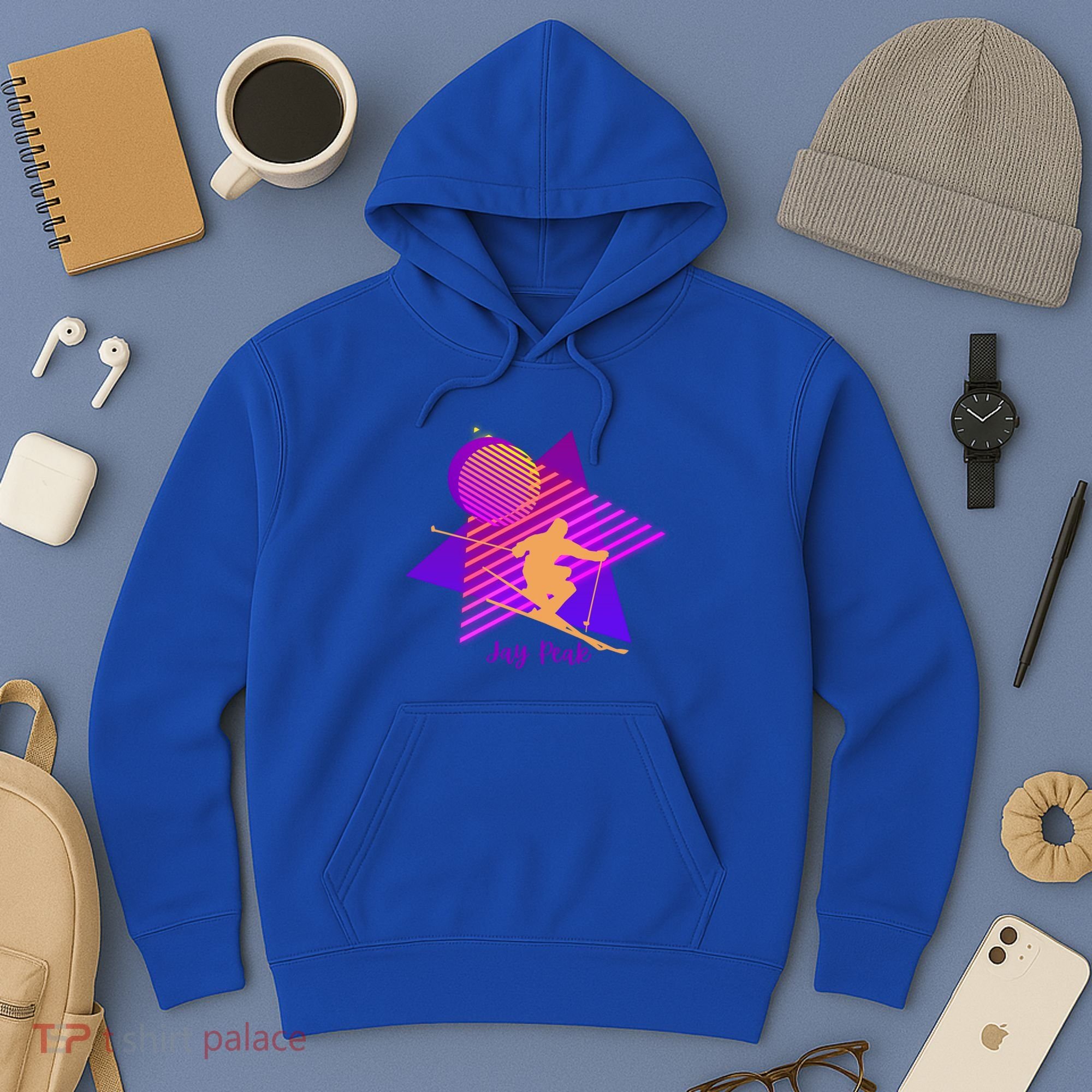 90s Jay Peak Vermont Skiing Skier Gift Hoodie