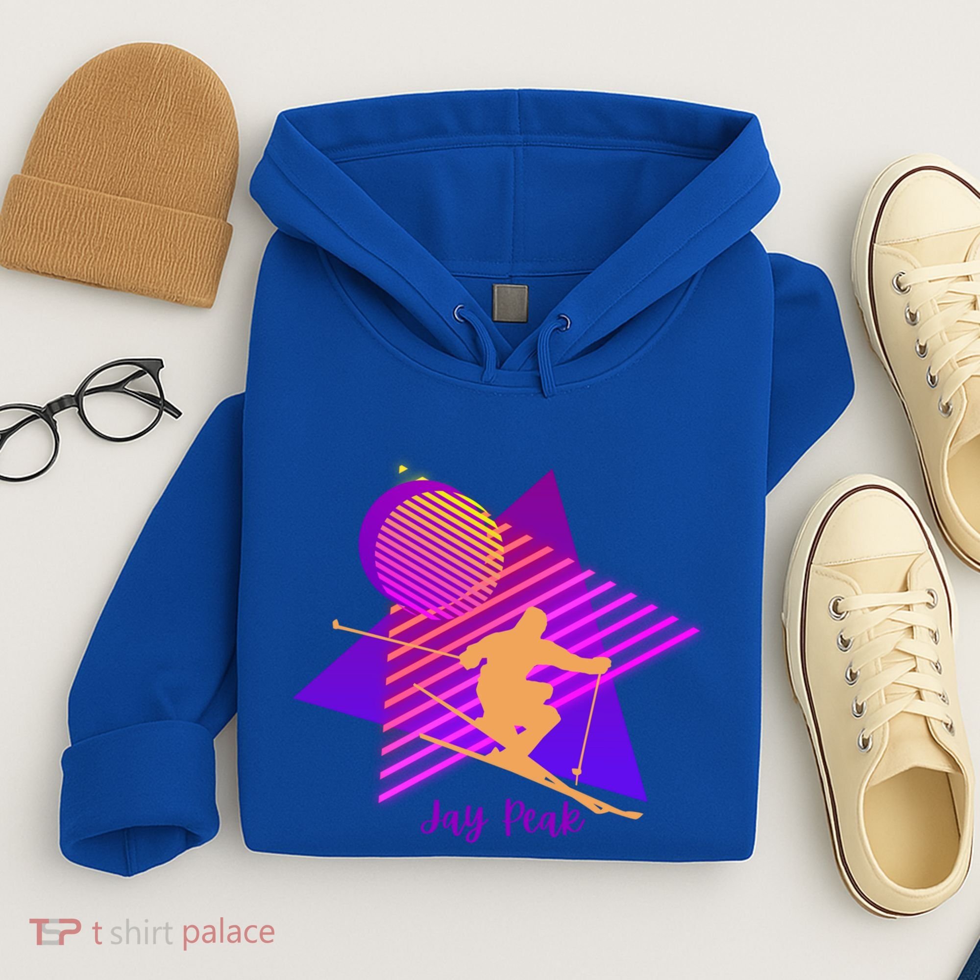 90s Jay Peak Vermont Skiing Skier Gift Hoodie