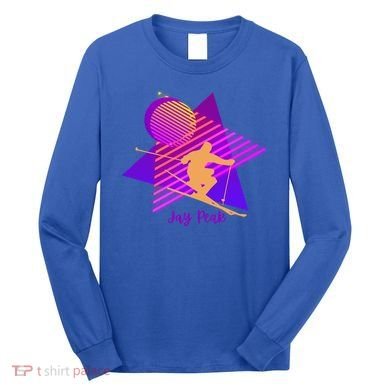 90s Jay Peak Vermont Skiing Skier Gift Long Sleeve Shirt