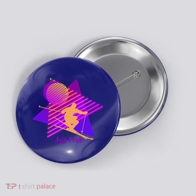 90s Jay Peak Vermont Skiing Skier Gift Button