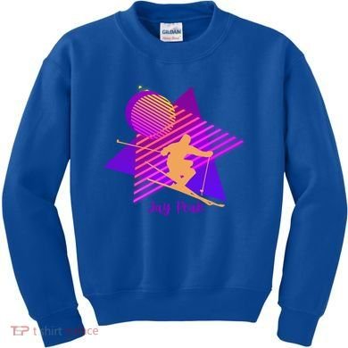 90s Jay Peak Vermont Skiing Skier Gift Kids Sweatshirt