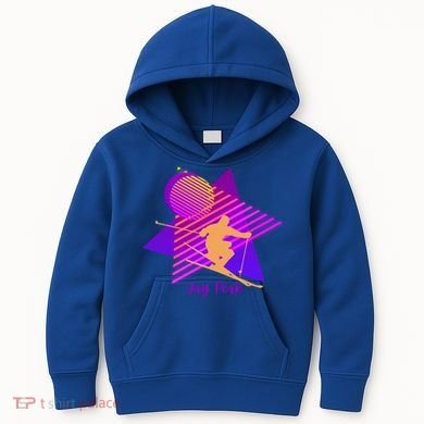 90s Jay Peak Vermont Skiing Skier Gift Kids Hoodie