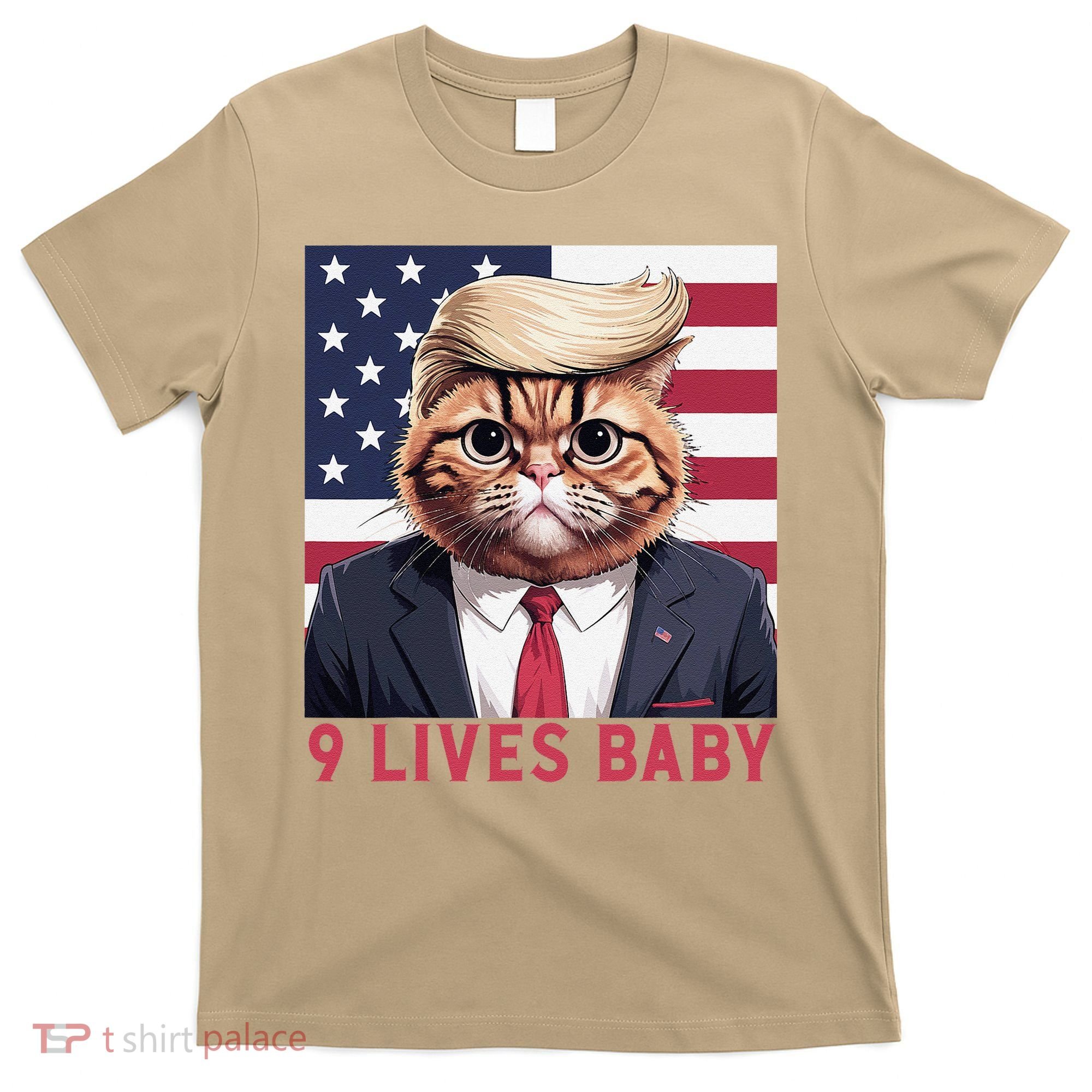9 Lives Baby Funny Cat Trump Nine Lives Cat In Suite T-Shirt